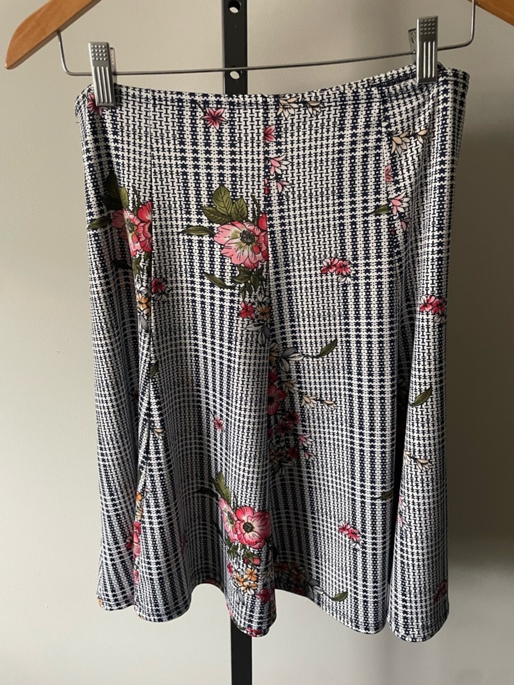 90s Y2K Vintage Vamp Whimsigoth Floral Midi Skirt A Line Grunge 1990s Flared